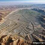 포항 지진 원인과 복구 - A detailed aerial view of the Bohang region showcasing subtle geological faults and tectonic plate b...