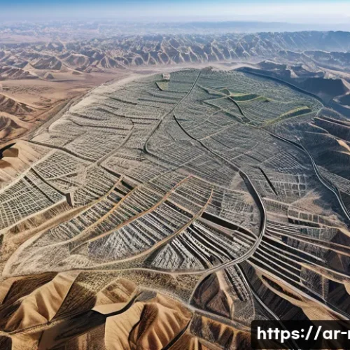 포항 지진 원인과 복구 - A detailed aerial view of the Bohang region showcasing subtle geological faults and tectonic plate b...